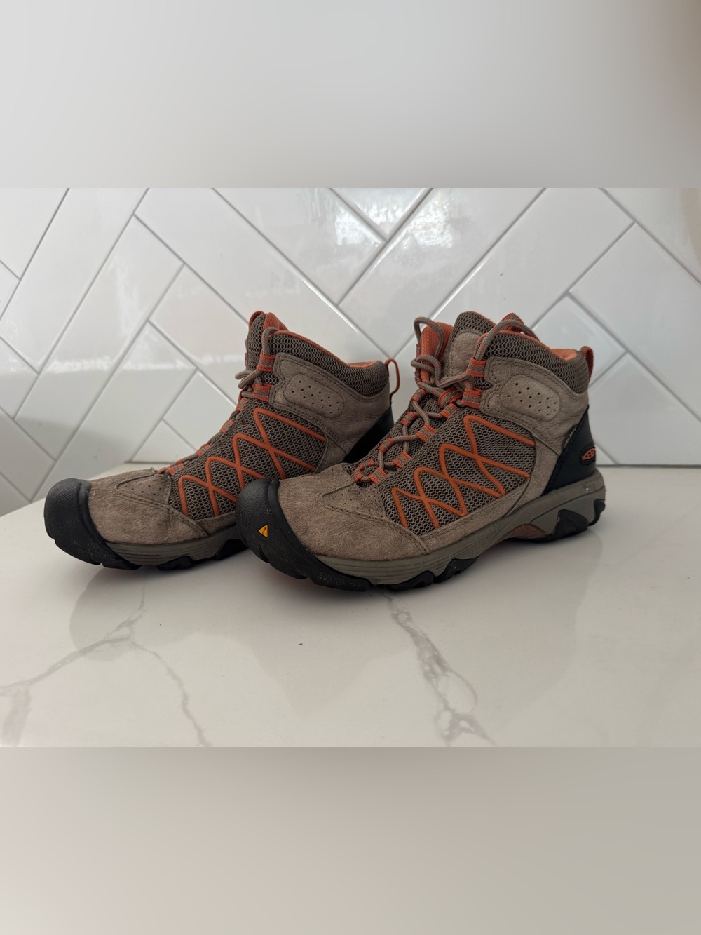 Women’s Keen Gray and Orange Hiking Boots